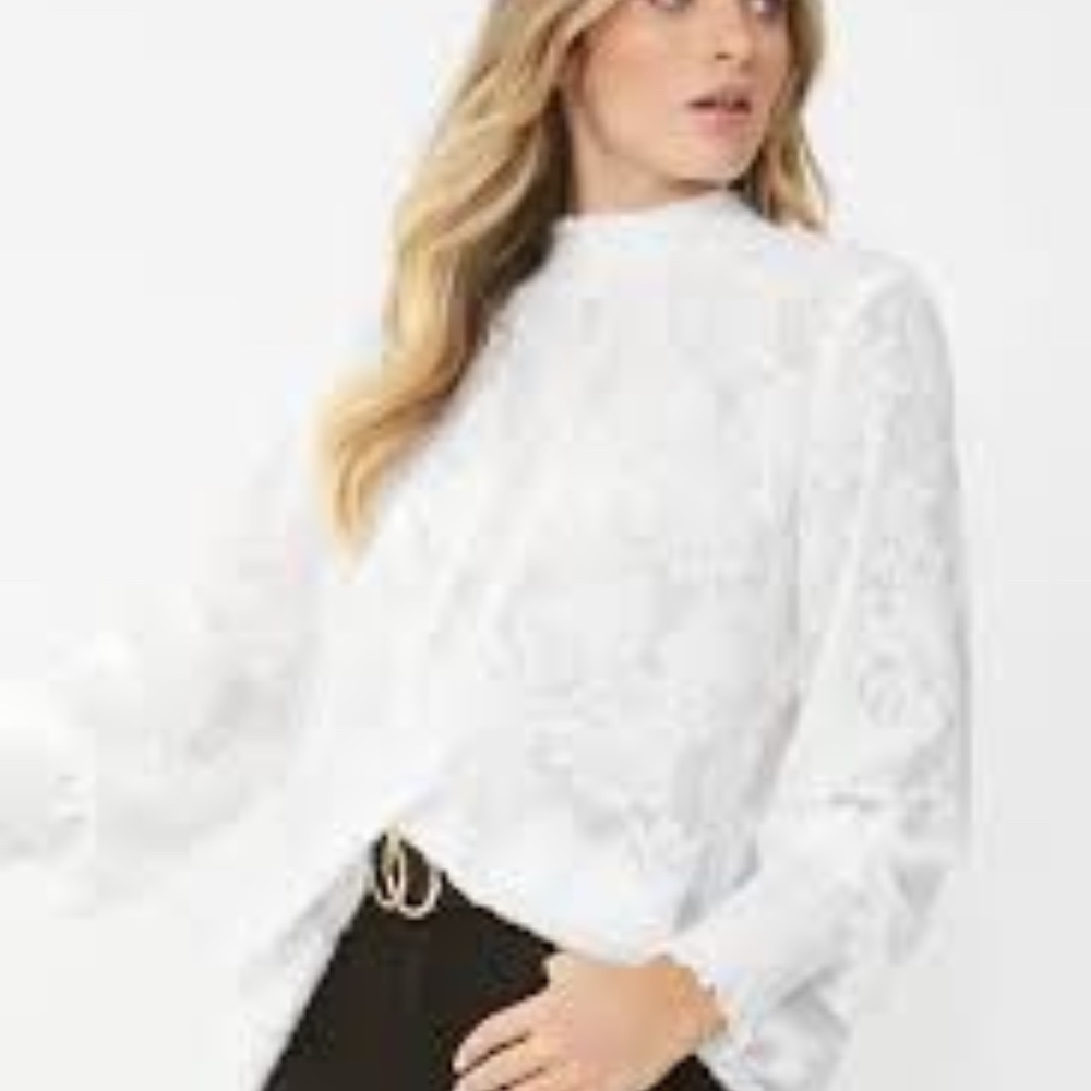 NWOT Decjuba Harley Tuck Sleeve Blouse